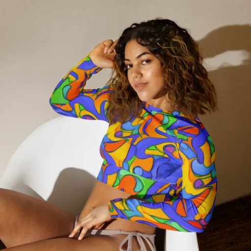 Joffe Swirl on a Long Sleeve Crop Top