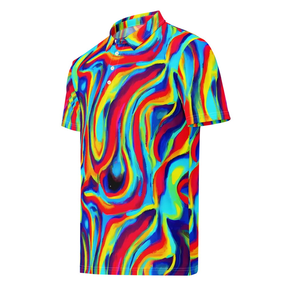 Stael Swirls on Men's Slim Fit Polo Shirt — Left Front