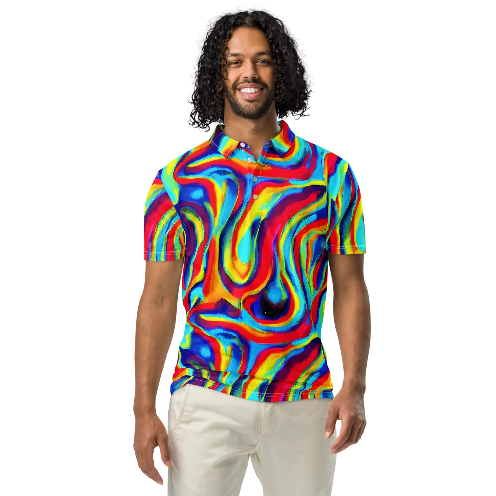 Stael Swirls on Men's Slim Fit Polo Shirt — Front