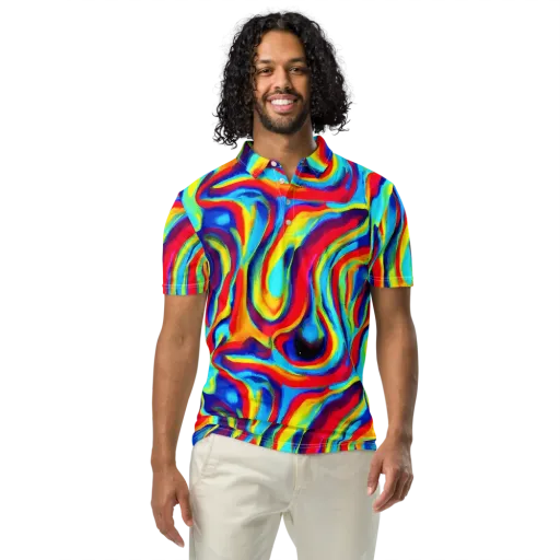 Stael Swirls on a Men's Slim Fit Polo Shirt