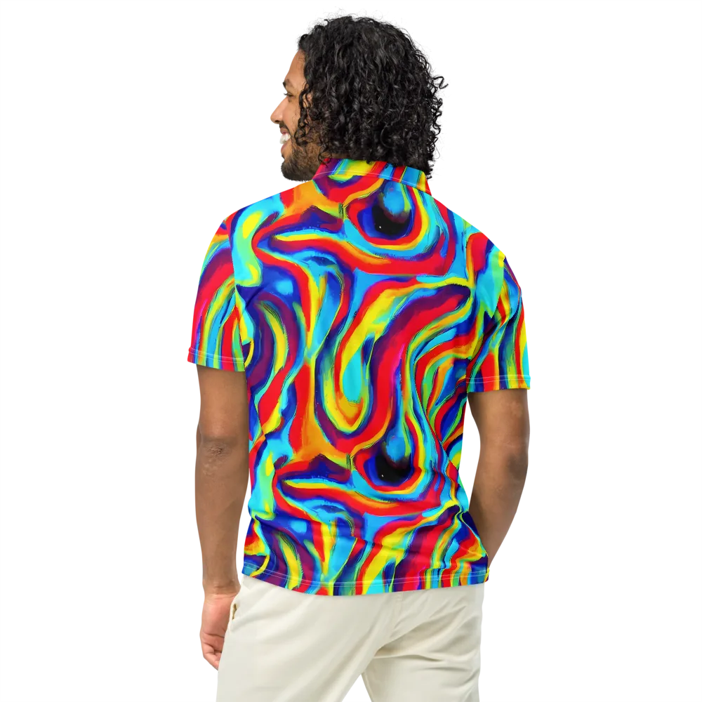 Stael Swirls on Men's Slim Fit Polo Shirt — Back
