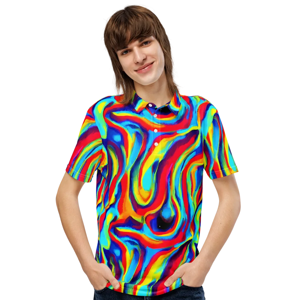 Stael Swirls on Men's Slim Fit Polo Shirt — Front