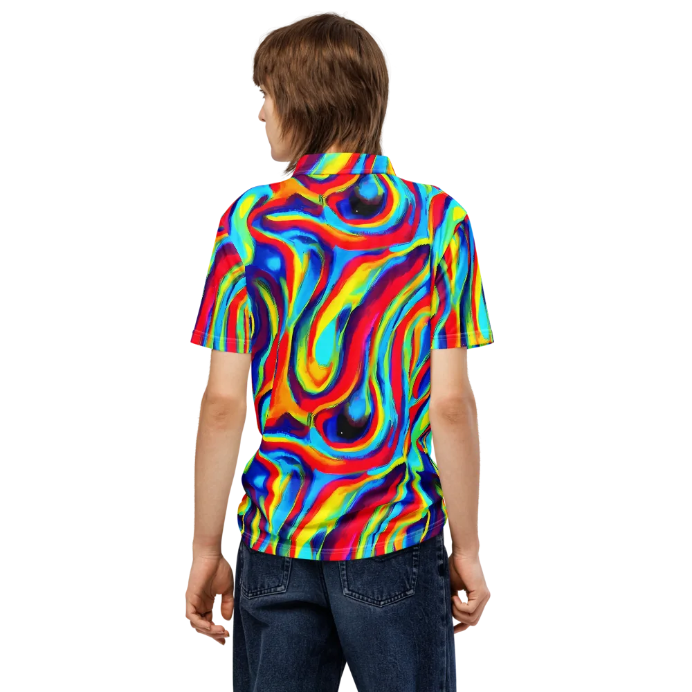 Stael Swirls on Men's Slim Fit Polo Shirt — Back