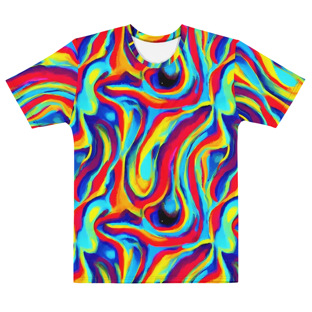 Stael Swirls on Men's Cotton Crew Neck T-Shirt — Front