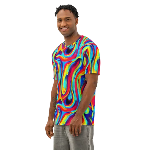 Stael Swirls on a Men's Cotton Crew Neck T-Shirt
