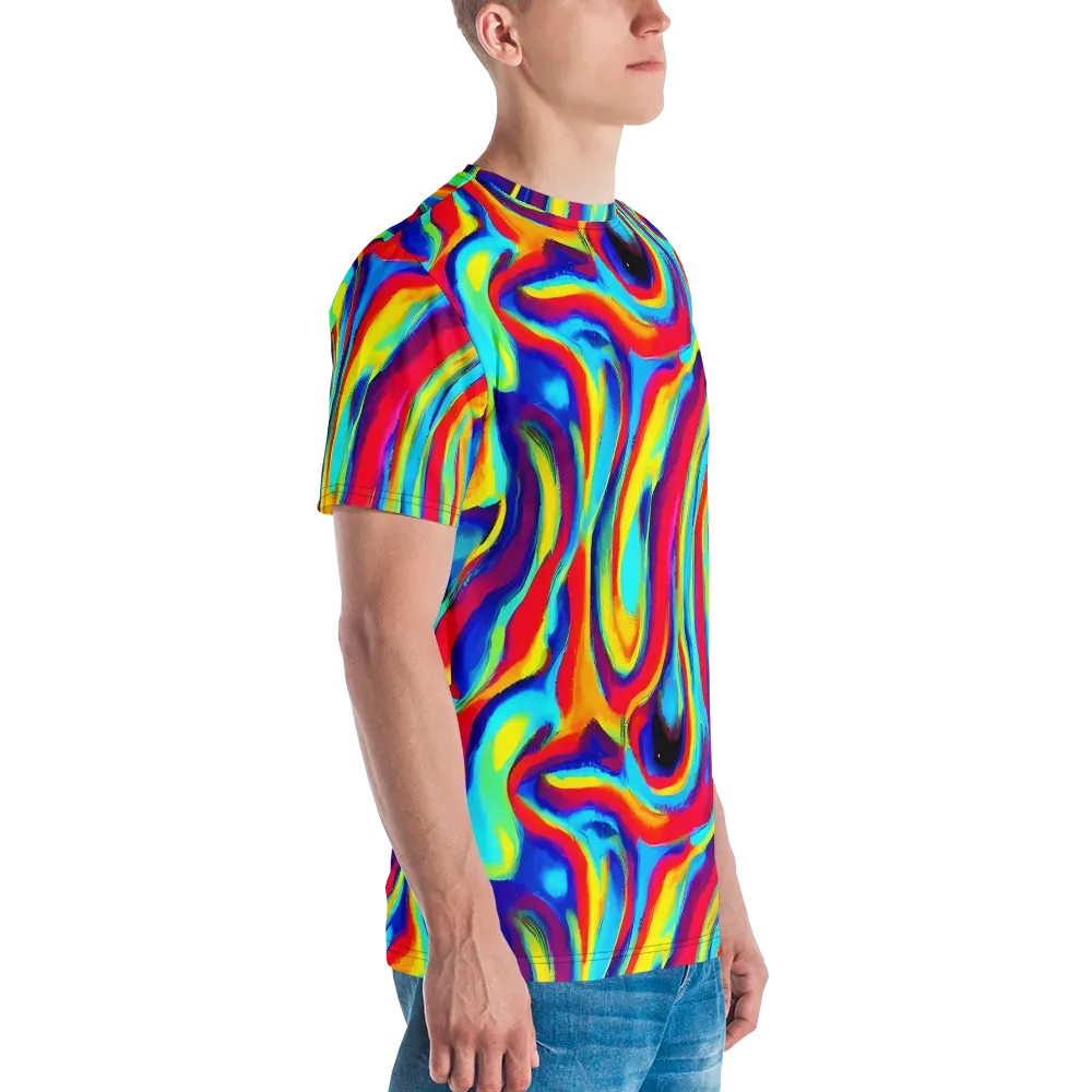 Stael Swirls on Men's Crew Neck T-Shirt — Right