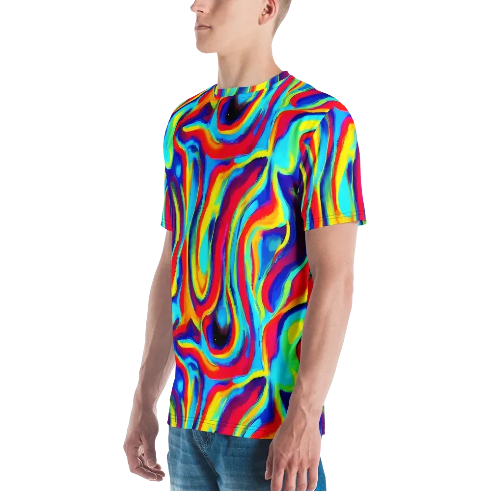 Stael Swirls on Men's Crew Neck T-Shirt — Left