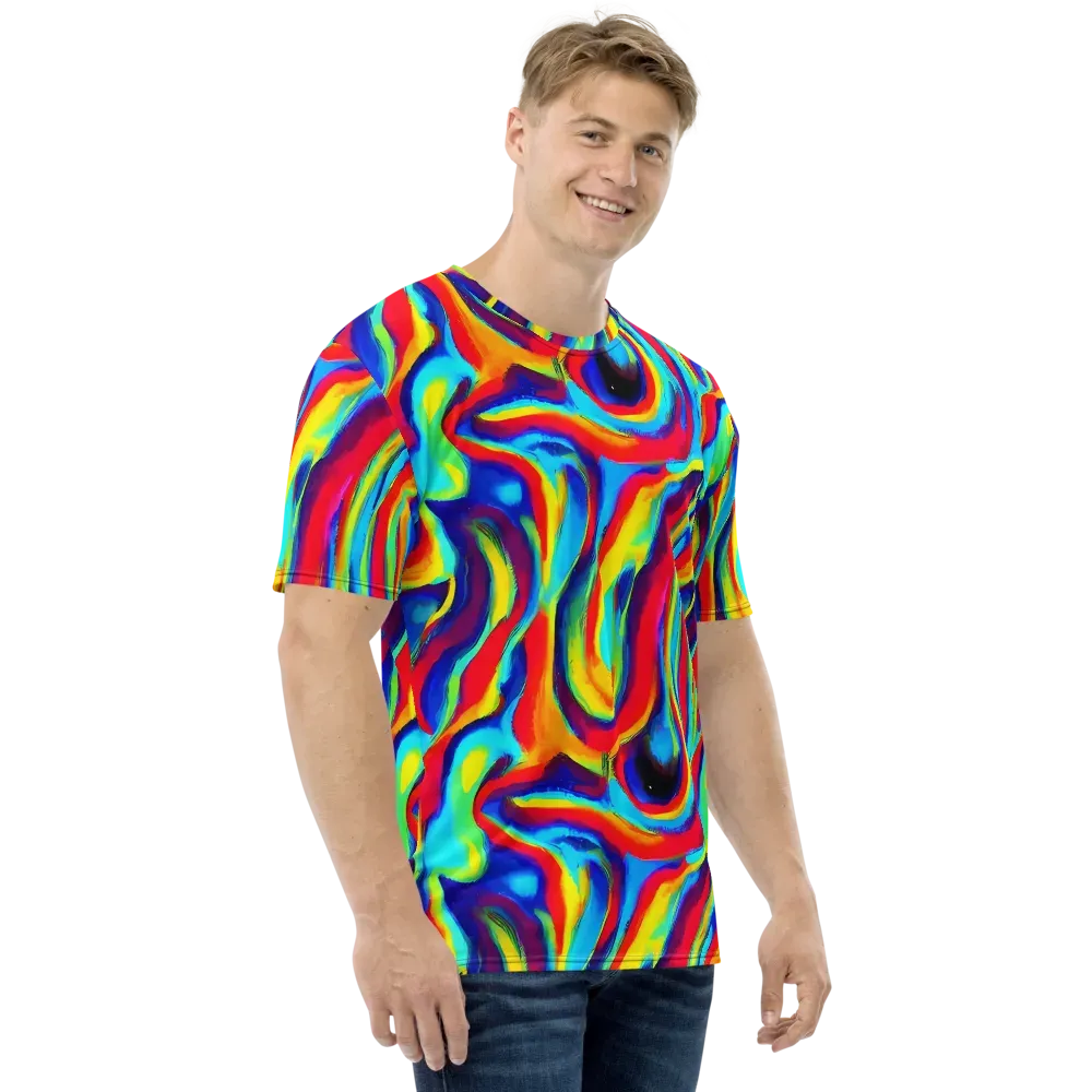 Stael Swirls on Men's Crew Neck T-Shirt — Right