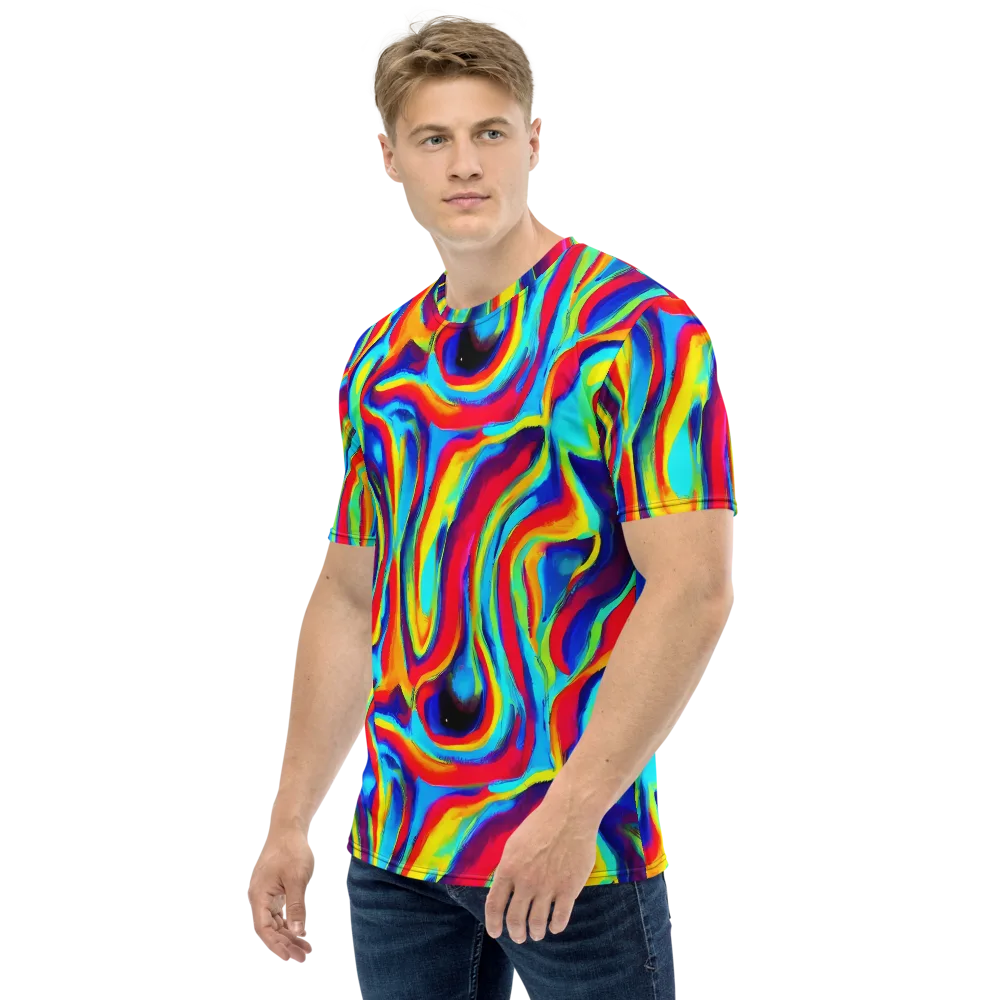 Stael Swirls on Men's Crew Neck T-Shirt — Left