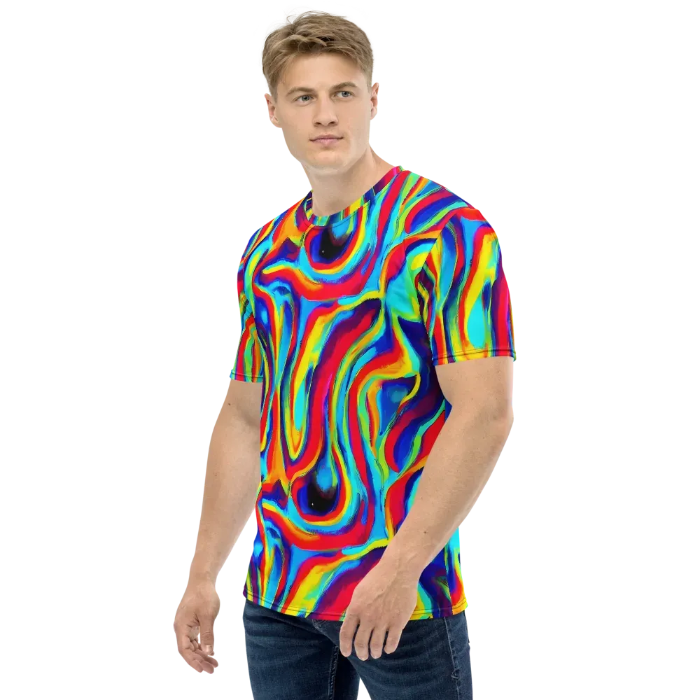 Stael Swirls on Men's Crew Neck T-Shirt — Left