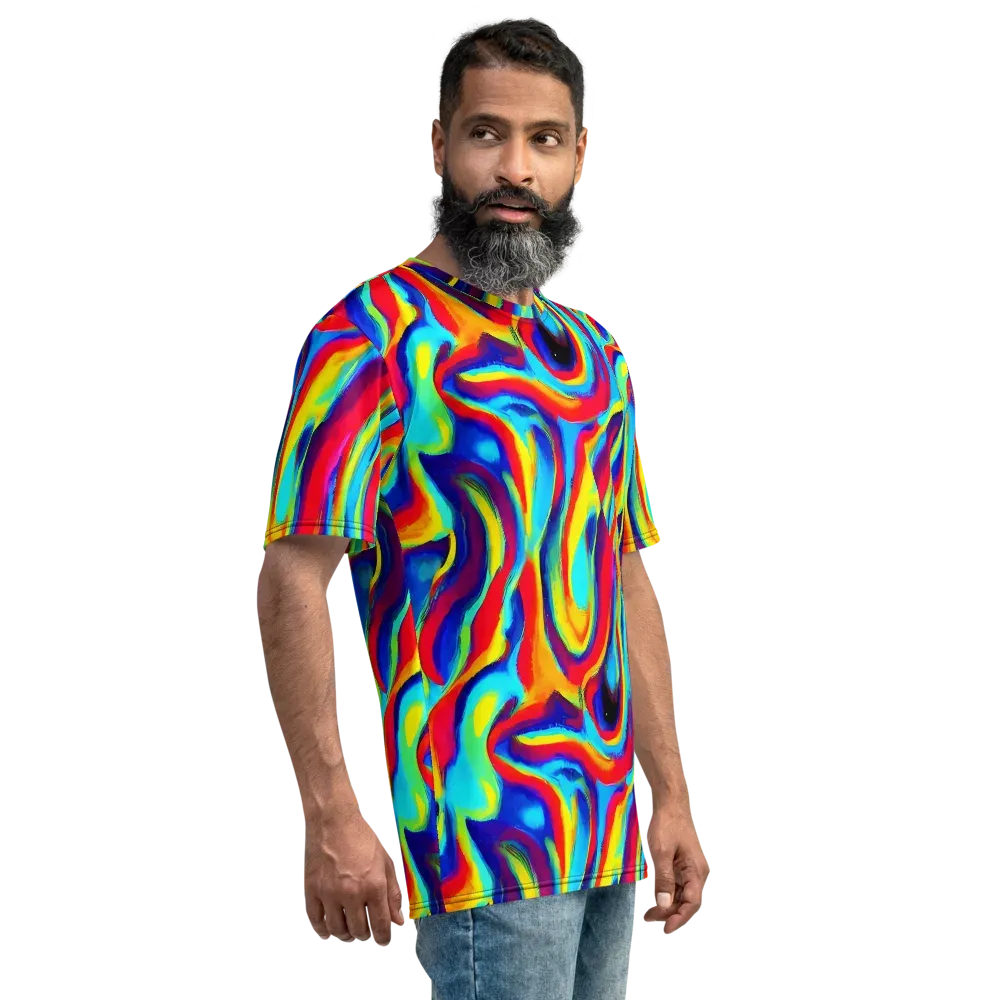 Stael Swirls on Men's Crew Neck T-Shirt — Right