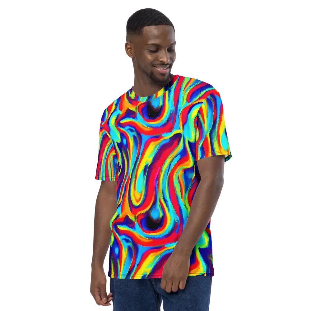 Stael Swirls on Men's Crew Neck T-Shirt — Left