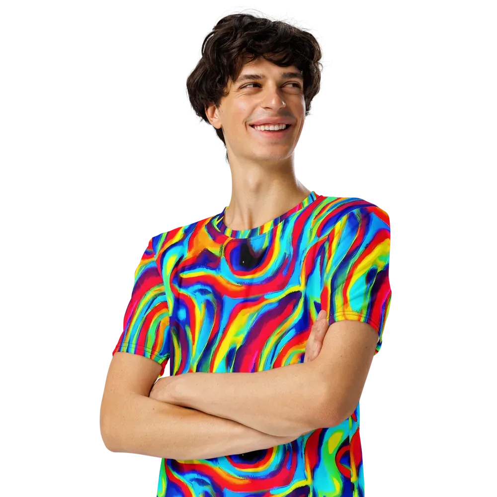 Stael Swirls on Men's Crew Neck T-Shirt — Left Front