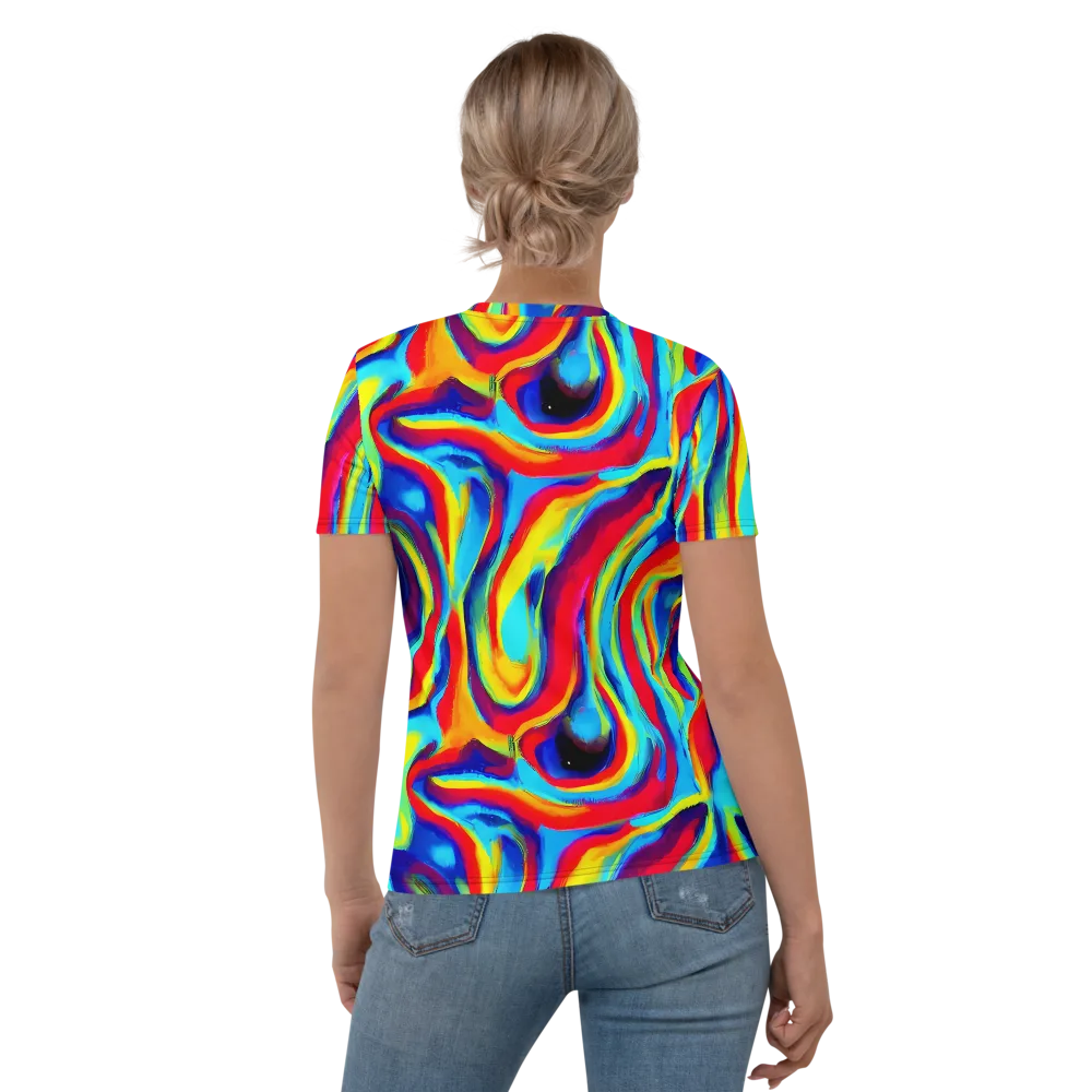 Stael Swirls on Women's Crew Neck T-Shirt — Back