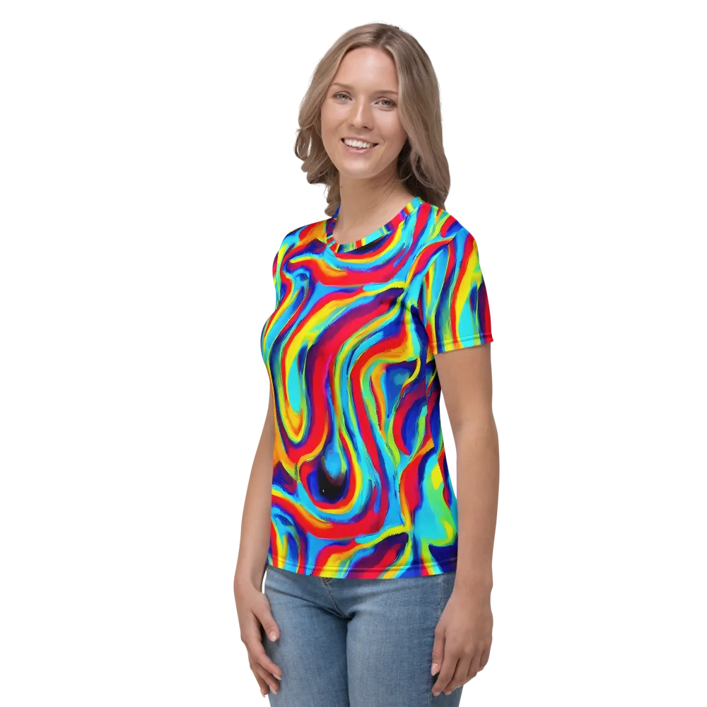 Stael Swirls on Women's Crew Neck T-Shirt — Left