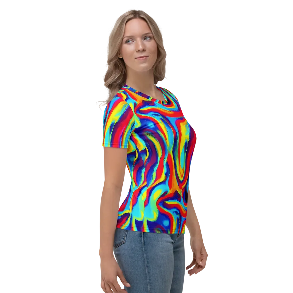 Stael Swirls on Women's Crew Neck T-Shirt — Right