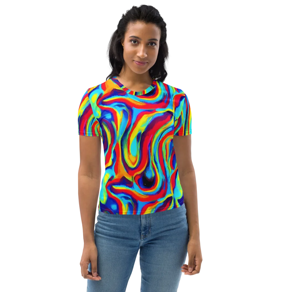 Stael Swirls on Women's Crew Neck T-Shirt — Front