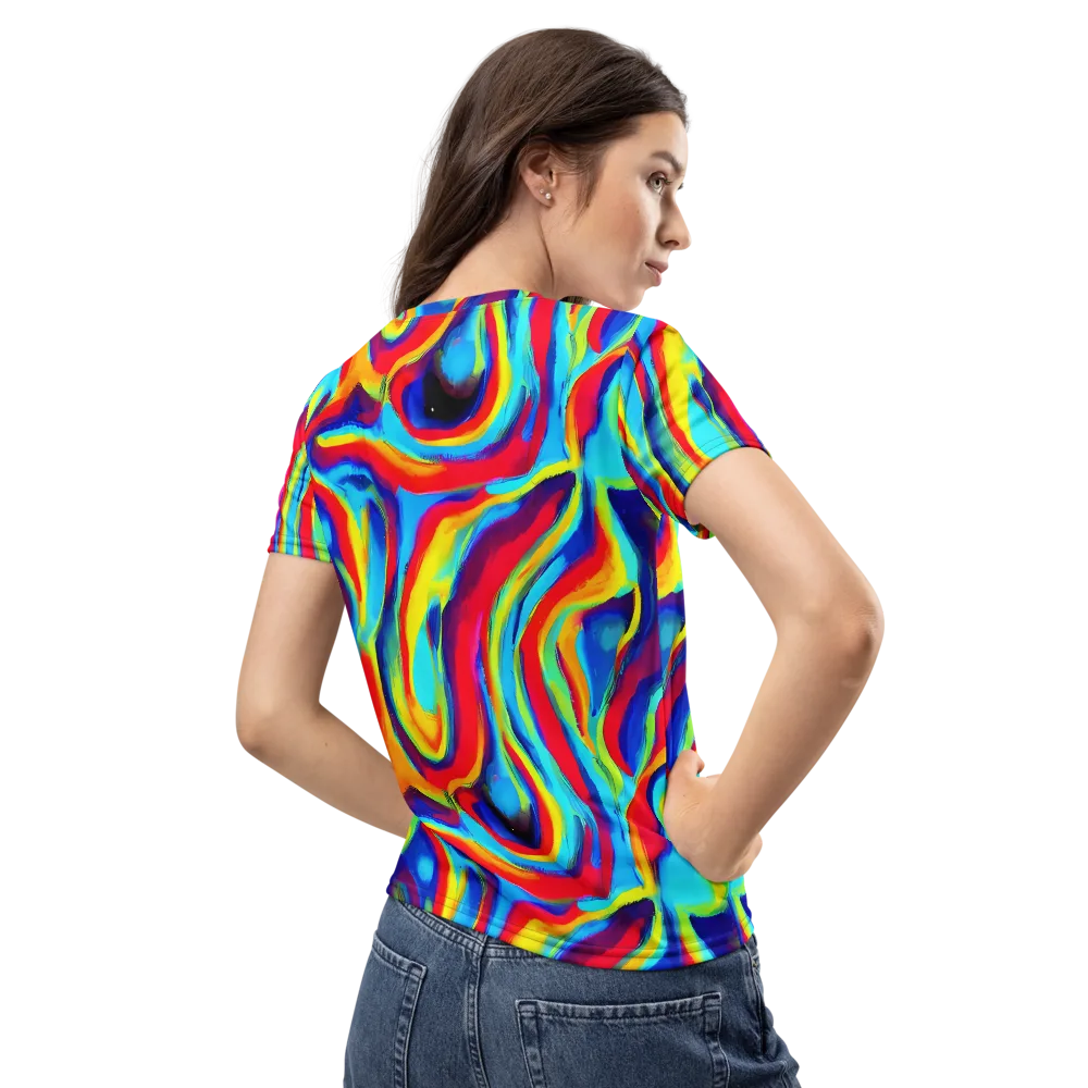 Stael Swirls on Women's Crew Neck T-Shirt — Back