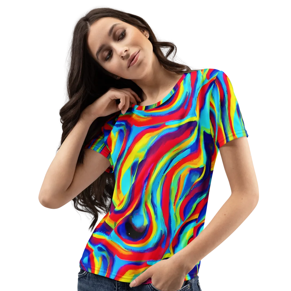 Stael Swirls on Women's Crew Neck T-Shirt — Left Front