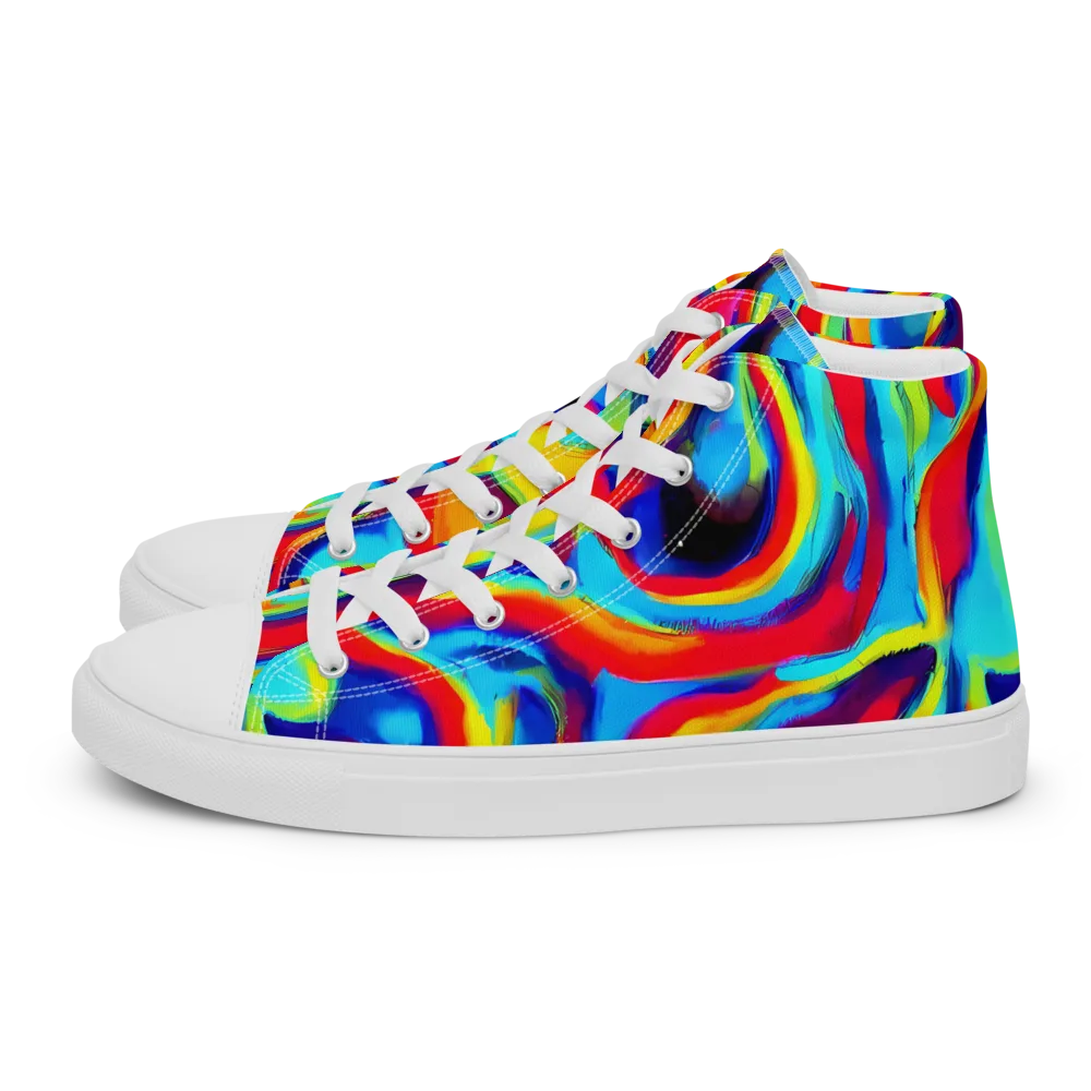 Stael Swirls on Women's High Top Canvas Shoes — Left
