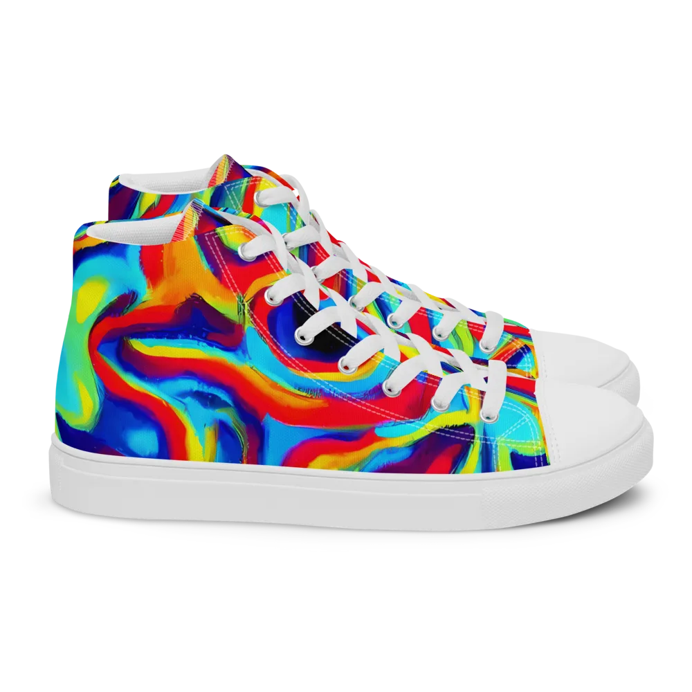 Stael Swirls on Women's High Top Canvas Shoes — Right