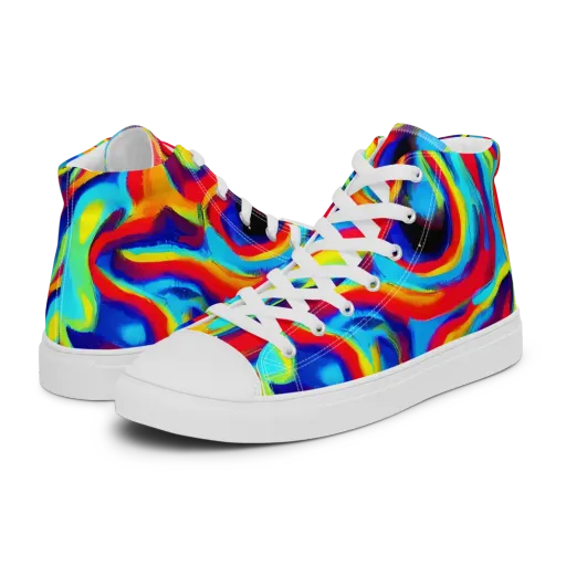 Stael Swirls on a Women's High Top Canvas Shoes