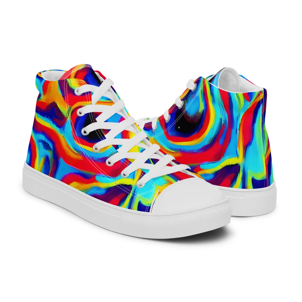 Stael Swirls on Women's High Top Canvas Shoes — Right