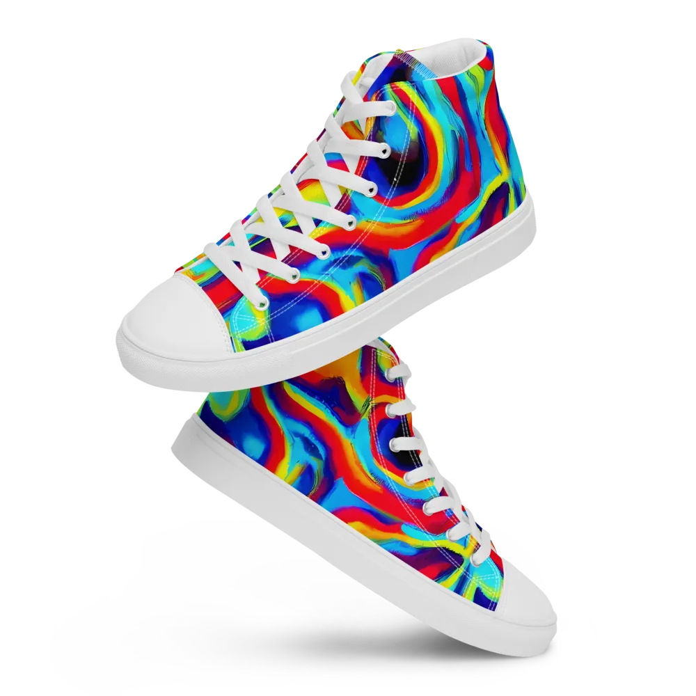 Stael Swirls on Women's High Top Canvas Shoes — Front