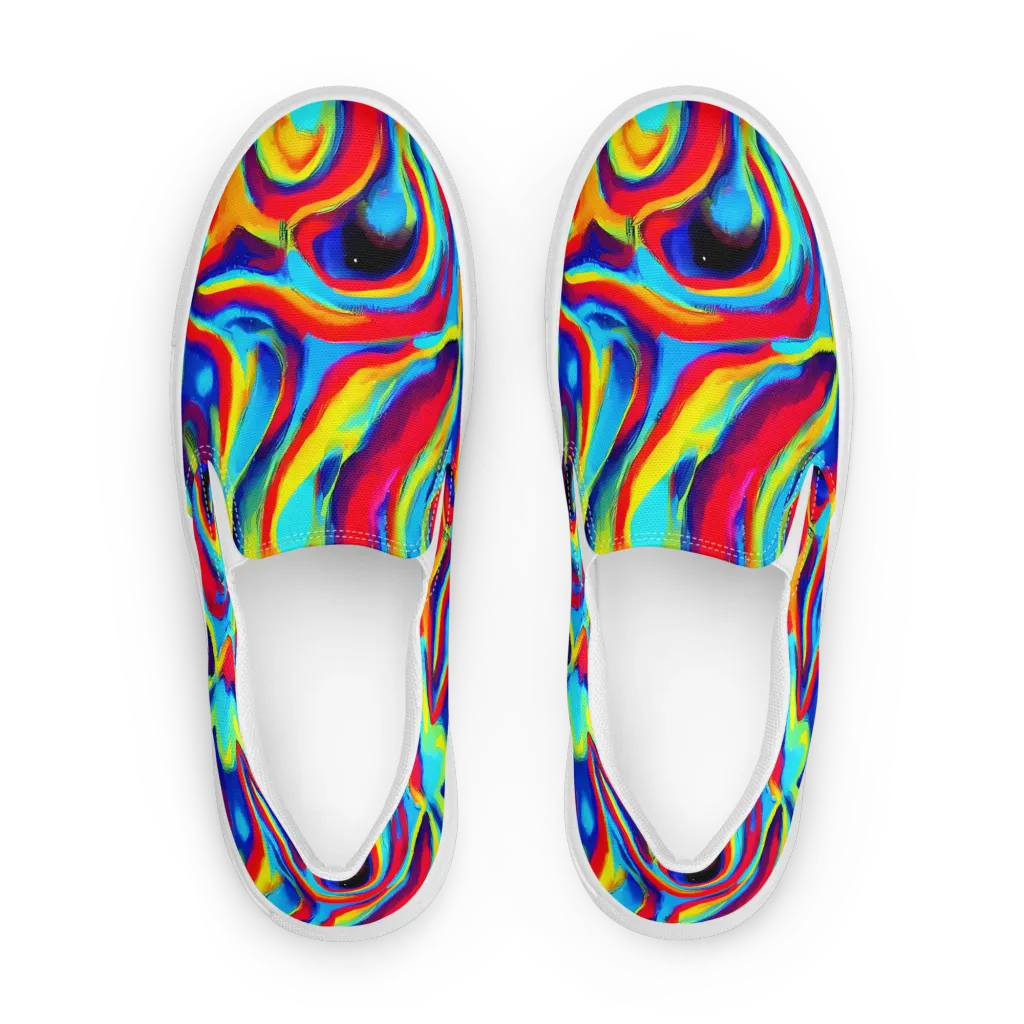 Stael Swirls on Men's Slip-On Canvas Shoes — Front