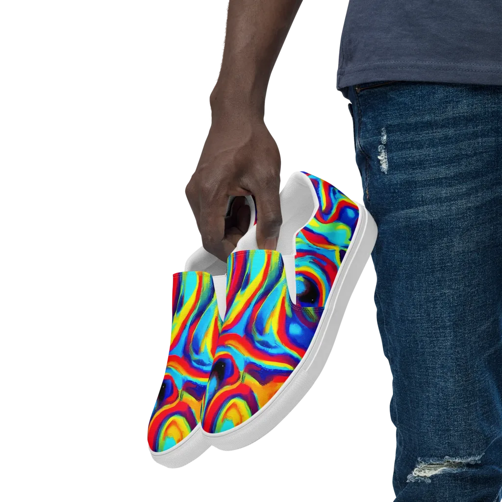 Stael Swirls on Men's Slip-On Canvas Shoes — Left Front