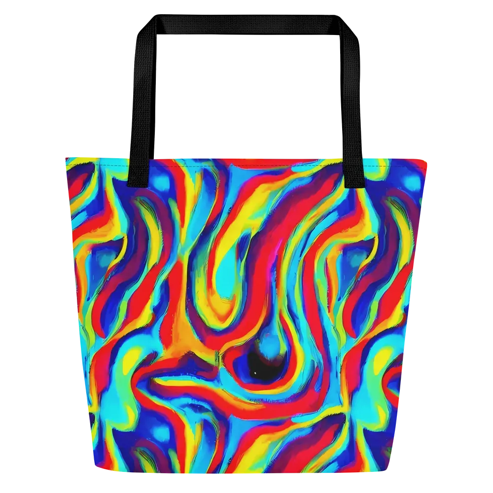 Stael Swirls on Large Tote Bag W/ Pocket — Front