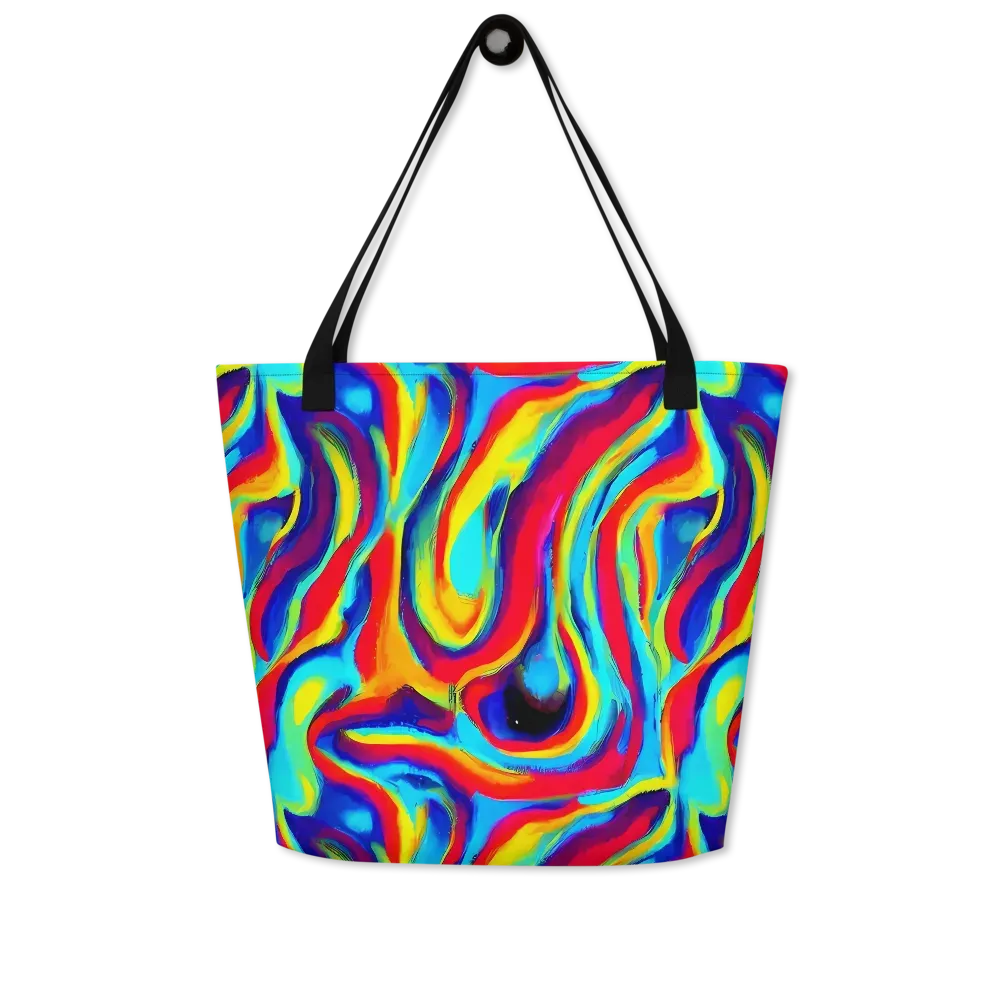 Stael Swirls on Large Tote Bag W/ Pocket — Front