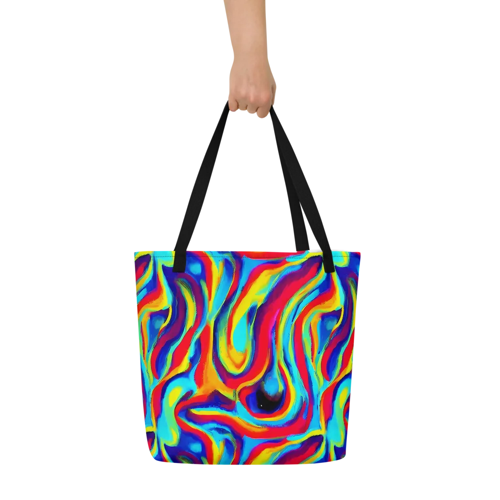 Stael Swirls on Large Tote Bag W/ Pocket — Front