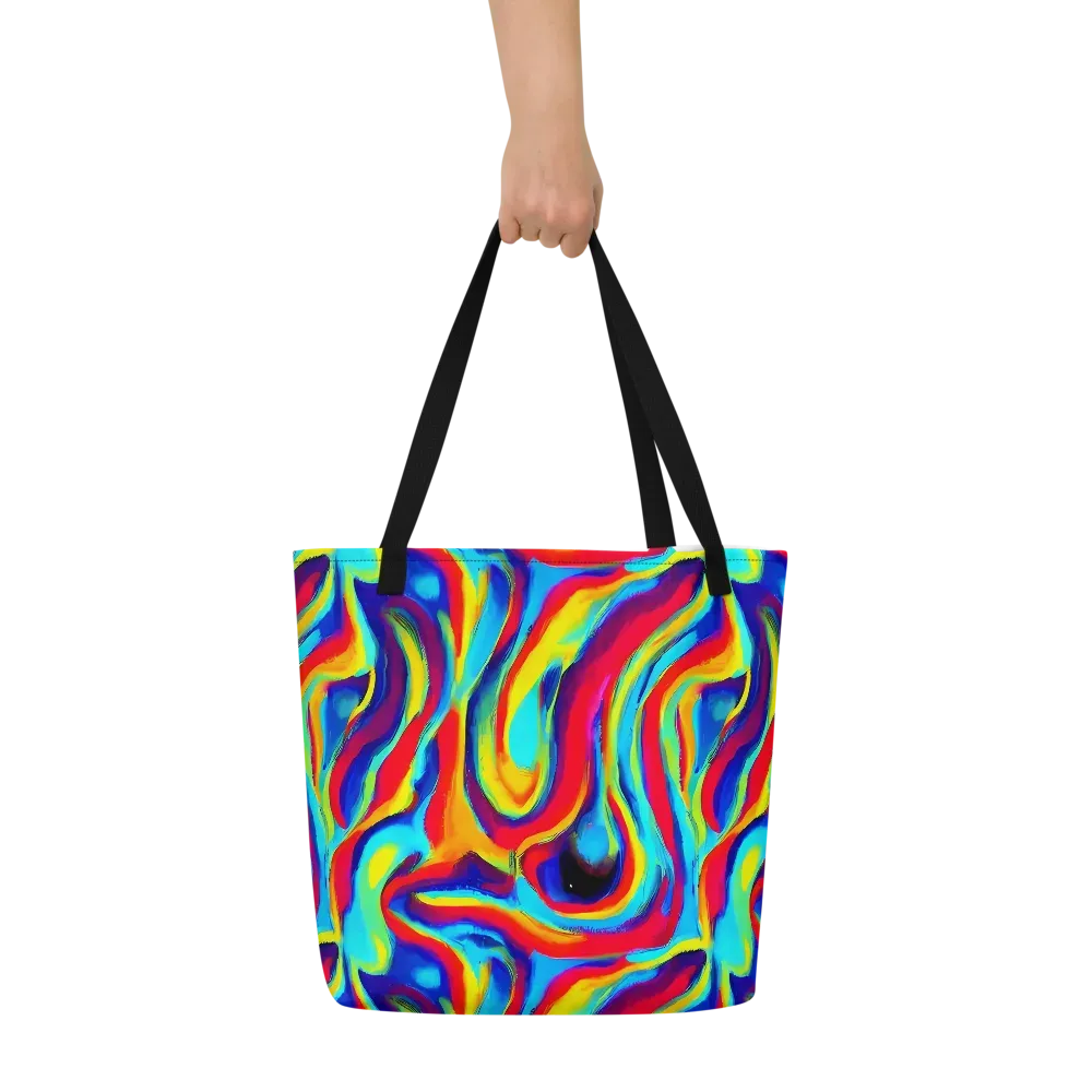 Stael Swirls on Large Tote Bag W/ Pocket — Front