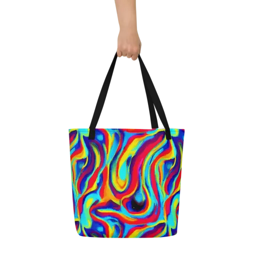 Stael Swirls on a Large Tote Bag W/ Pocket
