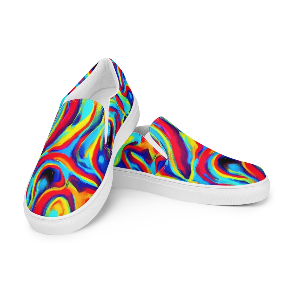 Stael Swirls on Women's Slip-On Canvas Shoes — Left Front