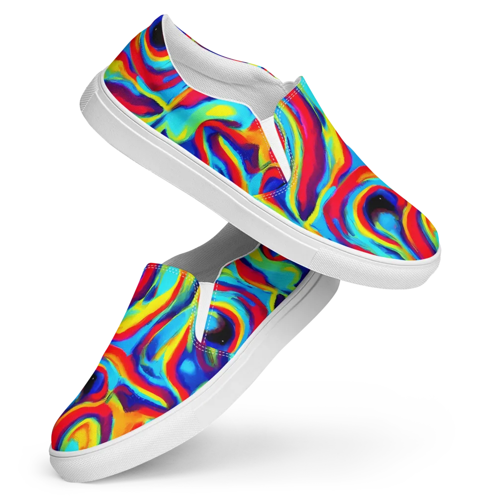 Stael Swirls on Women's Slip-On Canvas Shoes — Front