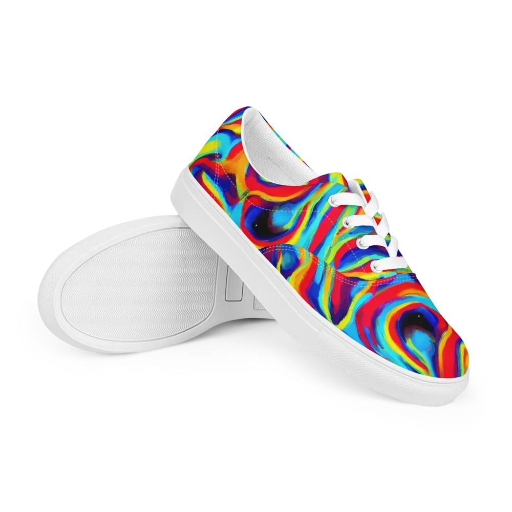 Stael Swirls on Men's Lace-Up Canvas Shoes — Right Front