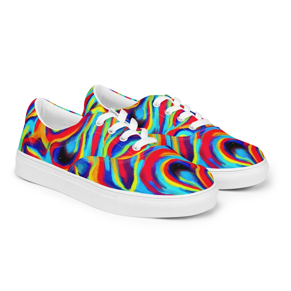 Stael Swirls on Men's Lace-Up Canvas Shoes — Right Front