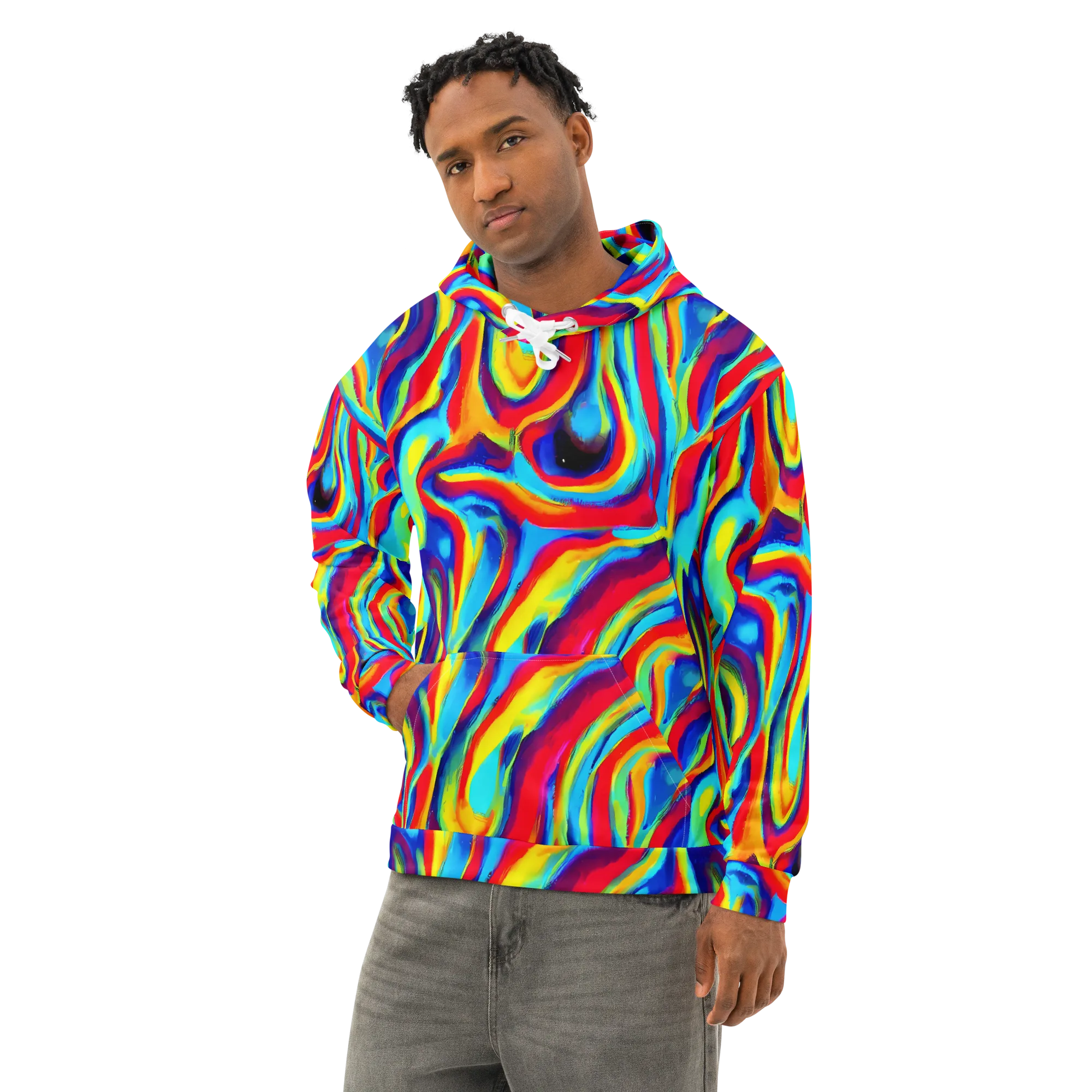 Stael Swirls on Cotton Hoodie — Left Front
