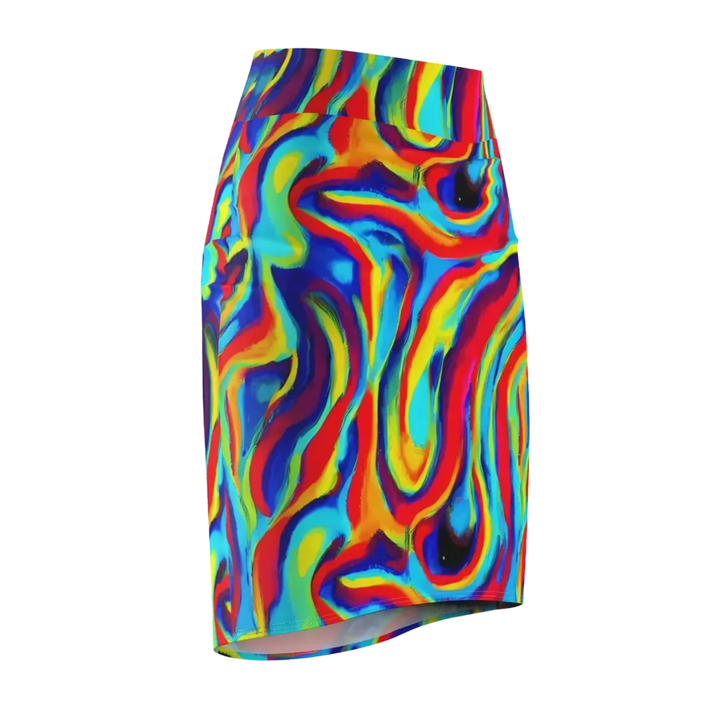 Stael Swirls on Pencil Skirt — Front Side