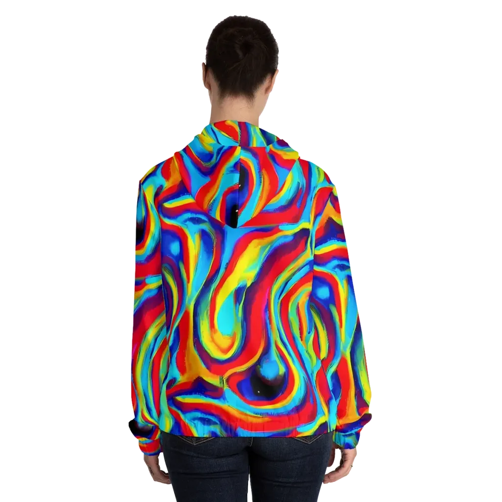 Stael Swirls on Women's Full-Zip Hoodie — Back On Person