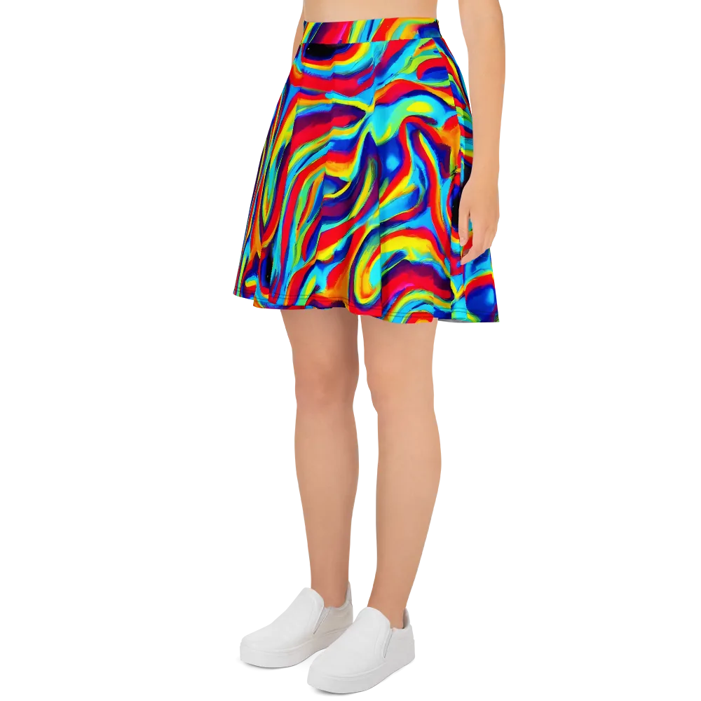 Stael Swirls on Skater Skirt — Left