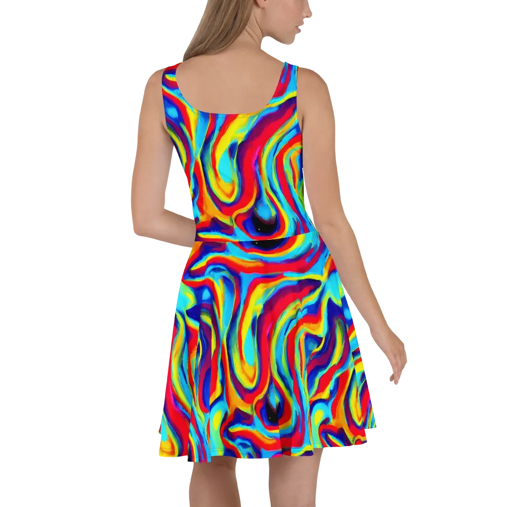 Stael Swirls on Skater Dress — Back