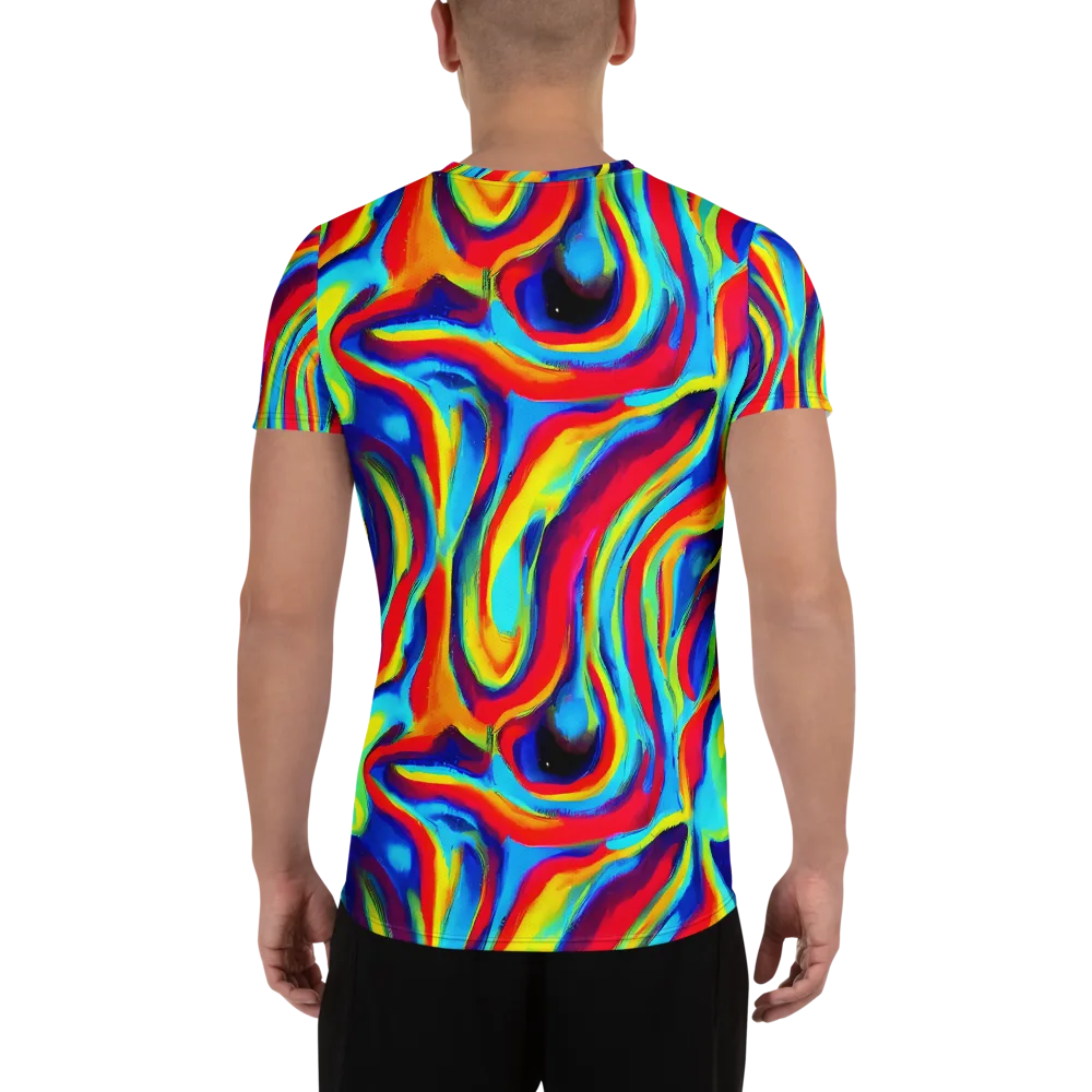 Stael Swirls on Men's Athletic T-Shirt — Back