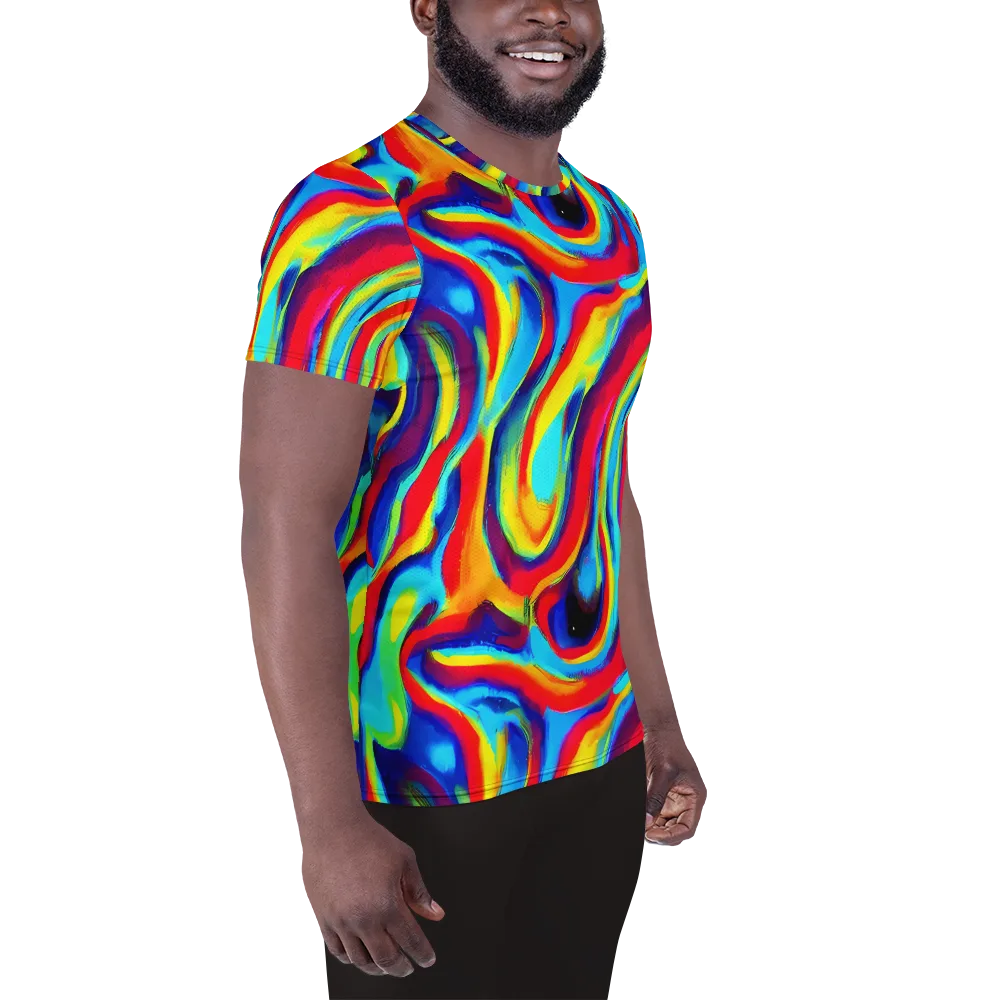 Stael Swirls on Men's Athletic T-Shirt — Right