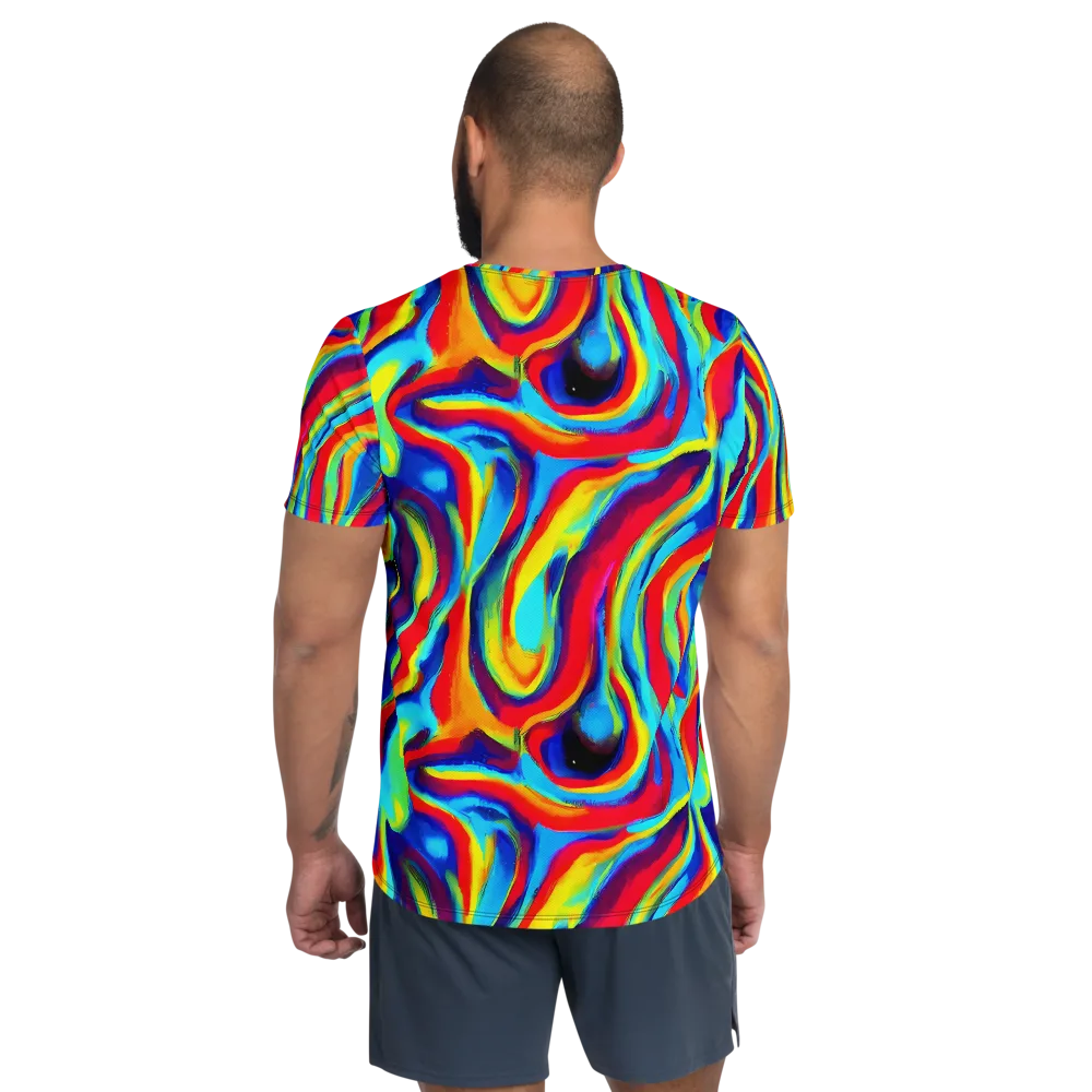Stael Swirls on Men's Athletic T-Shirt — Back