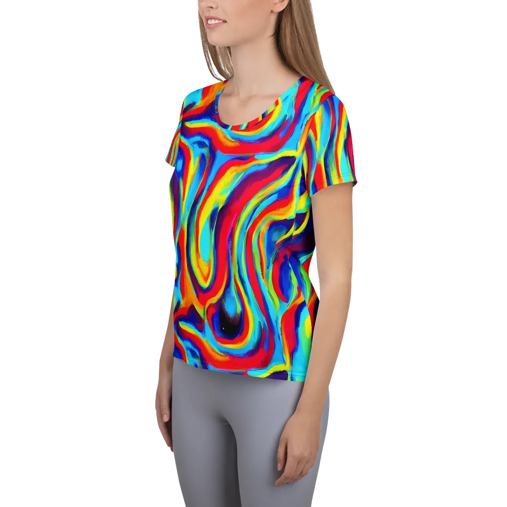 Stael Swirls on Women's Athletic T-Shirt — Left