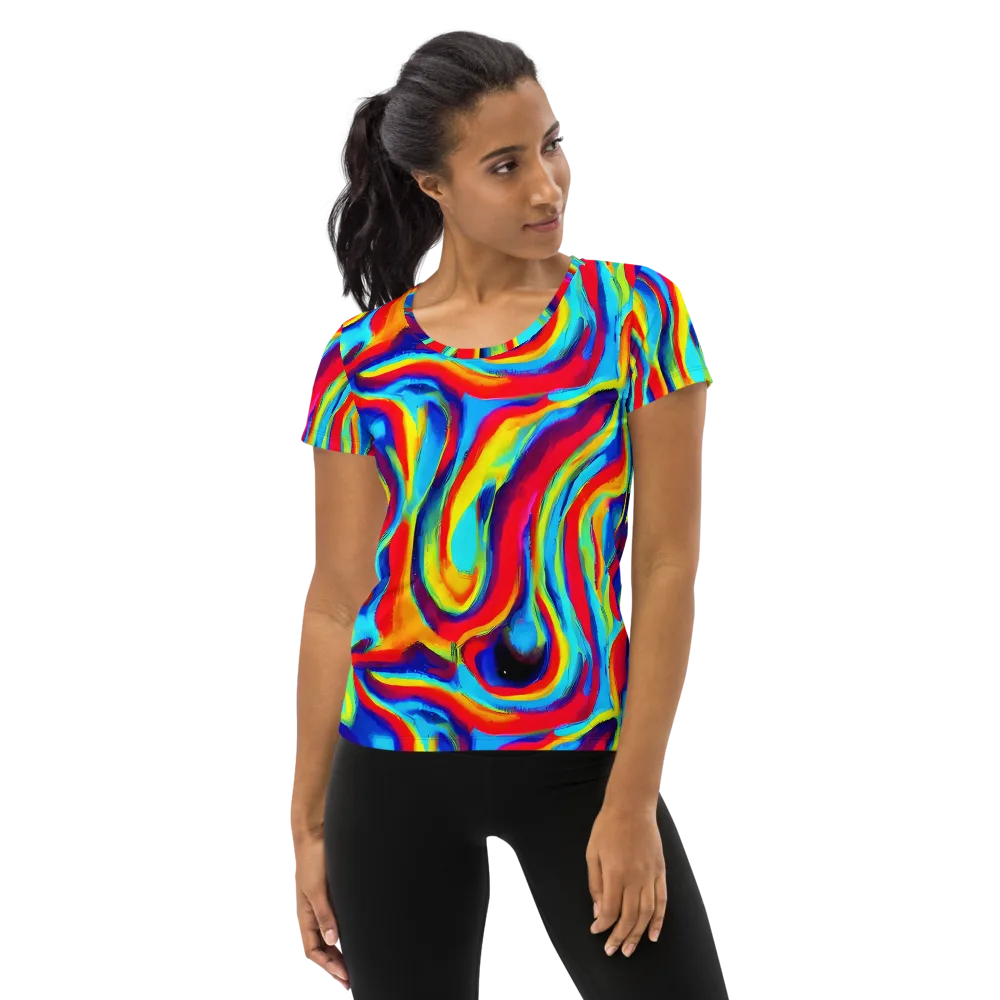 Stael Swirls on Women's Athletic T-Shirt — Front