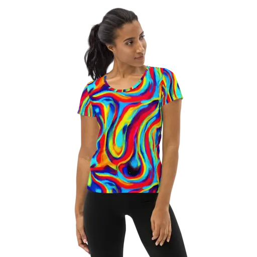 Stael Swirls on a Women's Athletic T-Shirt